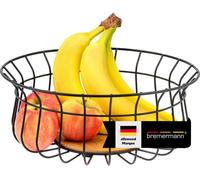 bremermann Corbeille à fruits, coupe à fruits ronde, Ø env. 30,5 cm, noir mat, fond en bambou