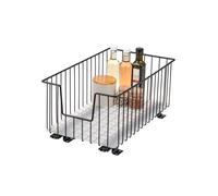 bremermann Coulisse de panier d'armoire 30 cm avec étagère, tiroir de cuisine à équiper, coulisse d'armoire en métal, noir