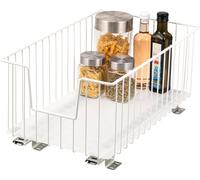 bremermann Coulisse de panier d'armoire 30 cm avec étagère, tiroir de cuisine à équiper, coulisse d'armoire en métal, blanc
