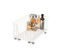 bremermann Panier Coulissant pour Armoire, Largeur 30 cm, avec Tablette, Rails télescopiques, Panier Coulissant idéal pour la Cuisine et la Salle de Bain, en métal (Blanc)