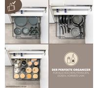 bremermann Coulisse de panier d'armoire 30 cm avec étagère, tiroir de cuisine à monter ultérieurement, coulisse d'armoire en métal, noir