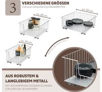 bremermann Coulisse de panier d'armoire 50 cm avec étagère, tiroir de cuisine à équiper, coulisse d'armoire en métal, chromée