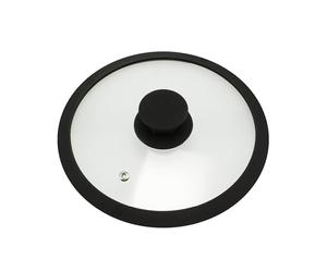 bremermann Couvercle en Verre avec Bord en Silicone pour casseroles et poêles 20 cm (Noir)