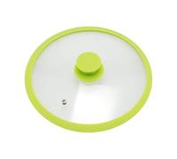 bremermann Couvercle en Verre avec Bord en Silicone pour casseroles et poêles 28 cm (Vert)