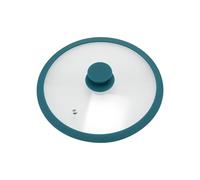 bremermann Couvercle en verre avec bord en silicone pour casseroles et poêles 24 cm, bleu eau