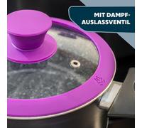bremermann Couvercle en verre avec bord en silicone pour casseroles et poêles de 24 cm, lilas
