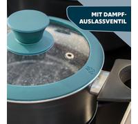 bremermann Couvercle en verre avec bord en silicone pour casseroles et poêles de 28 cm, bleu eau