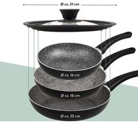 bremermann Couvercle en Verre Universel avec Bord en Silicone, 16/18/20 cm, Petit (noir)