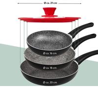 bremermann Couvercle en Verre Universel avec Bord en Silicone, 16/18/20 cm, Petit (rouge)