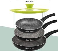 bremermann Couvercle en Verre Universel avec Bord en Silicone, 16/18/20 cm, Petit (vert)