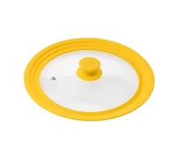bremermann Couvercle en Verre Universel avec Bord en Silicone, 24/26/28 cm, Moyen (Jaune)