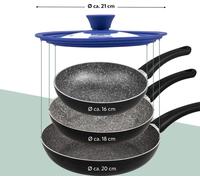 bremermann Couvercle universel pour verre avec bord en silicone, 16/18/20 cm, bleu petit