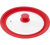 bremermann Couvercle universel pour verre avec bord en silicone, 30/32/34 cm, rouge grand
