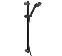 bremermann Ensemble de barre de douche, avec douchette, flexible de douche en acier inoxydable de 1,75 m et barre de 71,5 cm, kit complet de douche (noir)