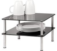 bremermann Étagère à assiettes, étagère en verre, insert d'armoire env. 28 x 32 cm noir