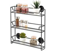 bremermann Étagère à épices pour montage mural, 3 niveaux, noir, à coller ou à percer