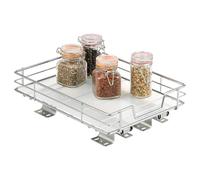 bremermann Étagère à épices télescopique extensible pour étagères, armoires et garde-manger - Pour aliments et fournitures - Tiroir télescopique avec étagère en métal robuste - Chromé