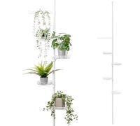 bremermann Étagère à Fleurs télescopique avec 4 étagères - Escalier de Fleurs - Hauteur réglable (Blanc)
