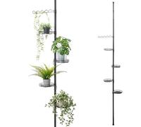 bremermann Étagère à Fleurs télescopique avec 4 étagères - Escalier de Fleurs - Hauteur réglable (Noir)