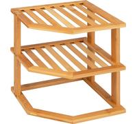 bremermann Étagère d'angle // 3 niveaux // Bambou // env. 25 x 27 x 25 cm (l/h/p) // Étagère pour armoire