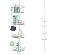 bremermann Etagère d'angle télescopique, 4 paniers Etagère de douche jusqu'à max. 290 cm environ, blanc