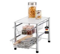 bremermann Étagère de cuisine à 2 tiroirs avec tiroir coulissant (métal-chromé)