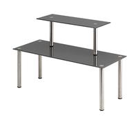 bremermann Étagère de Cuisine en Verre avec Plateau en Verre et Pieds (Verre-Gris)