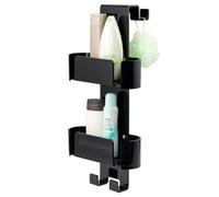 bremermann Étagère de douche à suspendre avec 4 crochets fixes et 2 paniers en acrylique Noir