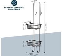 bremermann Etagère de douche, panier de douche, étagère de salle de bain à suspendre - 2 paniers - 70 cm, noir