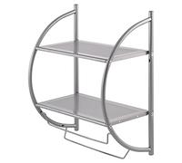 bremermann Étagère de salle de bain 2 en 1, 2 étagères, 2 porte-serviettes, 44,5 x 54,5 cm (gris)