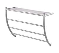 bremermann Étagère murale, étagère de salle de bain avec surface de rangement et 3 barres porte-serviettes (gris)