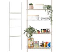 bremermann Étagère télescopique, 2 paniers, 2 étagères, Barre télescopique jusqu'à env. 290 cm (Blanc crème)
