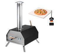 bremermann Four à pizza incl. pierre à pizza 30x2x30 cm / pour briquettes, charbon, pellets