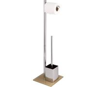 bremermann Garniture de WC sur pied 2en1, brosse de WC, porte-rouleau, pied en verre, cappuccino