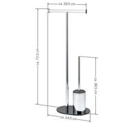 bremermann Garniture de WC sur pied, brosse de WC, porte-rouleau avec socle en verre, noir