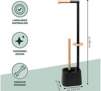 bremermann Garniture WC 3 en 1, y compris porte-rouleau, brosse WC et porte-rouleau de rechange
