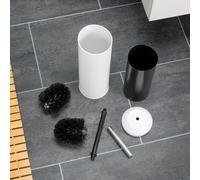 bremermann Garniture WC RIALTO, brosse WC Brosse sur pied, inox/métal blanc