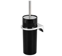 bremermann Garniture WC Ronde Savona y Compris Support Mural à Coller ou à percer & 1 tête de Brosse de Rechange - en Plastique (Noir)