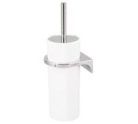 bremermann Garniture WC Ronde Savona y Compris Support Mural à Coller ou à percer & 1 tête de Brosse de Rechange - en Plastique (Blanc)