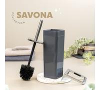 bremermann Garniture WC SAVONA incl. support mural, porte-brosse WC, carré - gris
