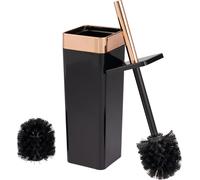bremermann Garniture WC SAVONA, porte-brosse WC, carré, noir-or rose