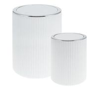 bremermann GAVELLO lot de 2 poubelles cosmétiques avec couvercle basculant // Mini poubelle de salle de bain 1,5 L et 5,5 L avec