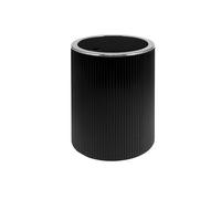 bremermann Gavello - Poubelle de salle de bain avec couvercle basculant - Seau de salle de bain avec décor rainuré - Plastique - 5,5 l (Noir)