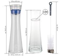bremermann Glaskaraffe AMISA 1,2 Liter, Wasserkaraffe, transparent (Blue)