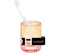 bremermann Gobelet à dents en verre, porte-brosse à dents, verre à dents, rouge/orange