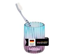 bremermann Gobelet en Verre, Porte-Brosse à Dents, gobelet pour Brosse à Dents (Violet/Bleu)