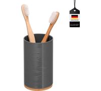 bremermann Gobelet pour brosse à dents SEGNO en bambou et plastique - porte ustensiles | Gobelet pour bain de bouche, gris