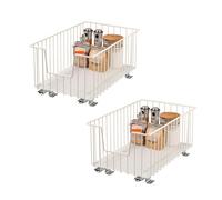 bremermann Lot de 2 corbeilles d'armoire de 30 cm de large avec étagère, tiroir de cuisine pour rénovation, extension complète avec rails télescopiques, idéal pour cuisine, salle de bain et chambre à