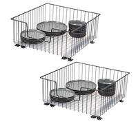 bremermann Lot de 2 corbeilles d'armoire de 50 cm de large avec étagère, tiroir de cuisine à extension complète avec rails télescopiques, idéal pour la cuisine, la salle de bain et la chambre à