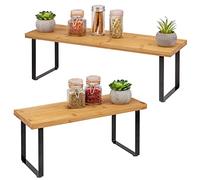bremermann Lot de 2 étagères à épices en bambou 36/50 cm (noir)